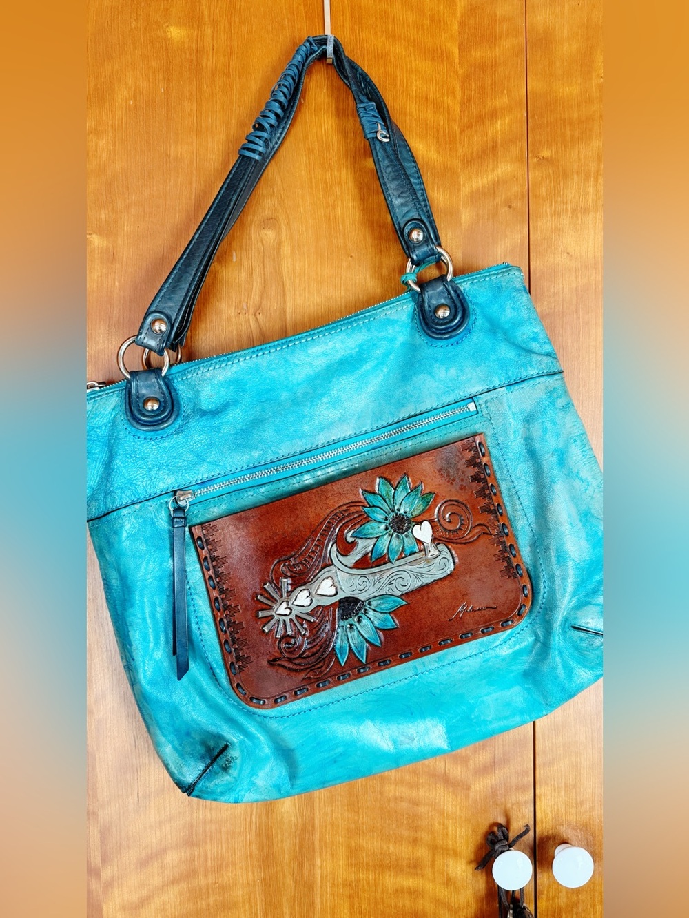 Coach Vintage 2001 Leather Tote – Hand Tooled Western Custom by Madmare Design